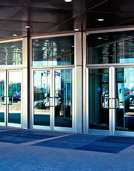 swing door entrance to office building - Automatic Door Manufacture and Fabrication 