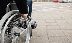 close up view of wheelchair